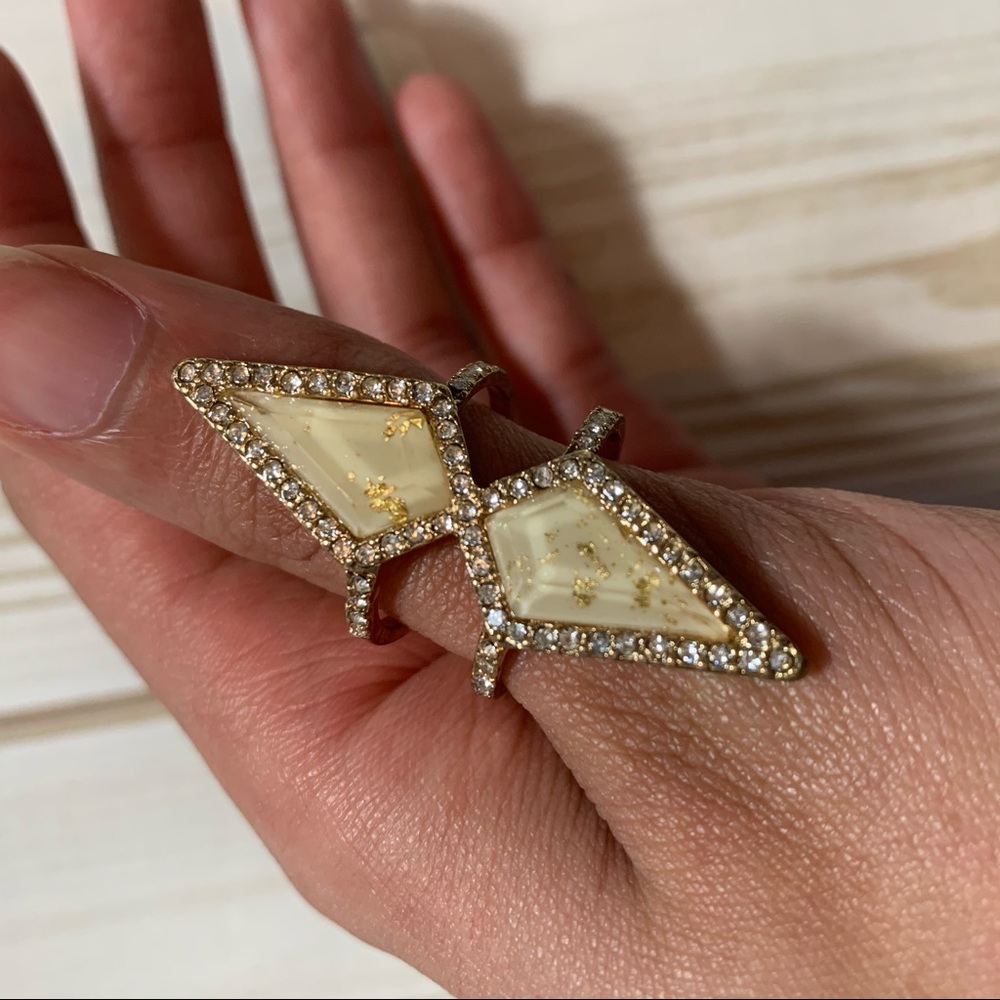 Gold Cream Diamond Ring